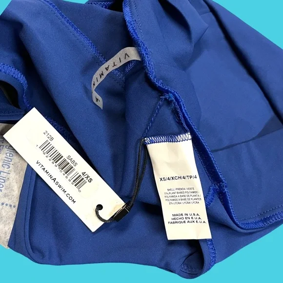 NWT Vitamin A Elena High Rise bikini bottoms in royal blue. Size 4/XS 👙☀️👒 - Picture 7 of 9